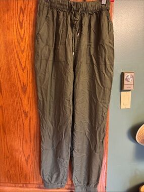 H&M Olive Green Drawstring Jogger Pants